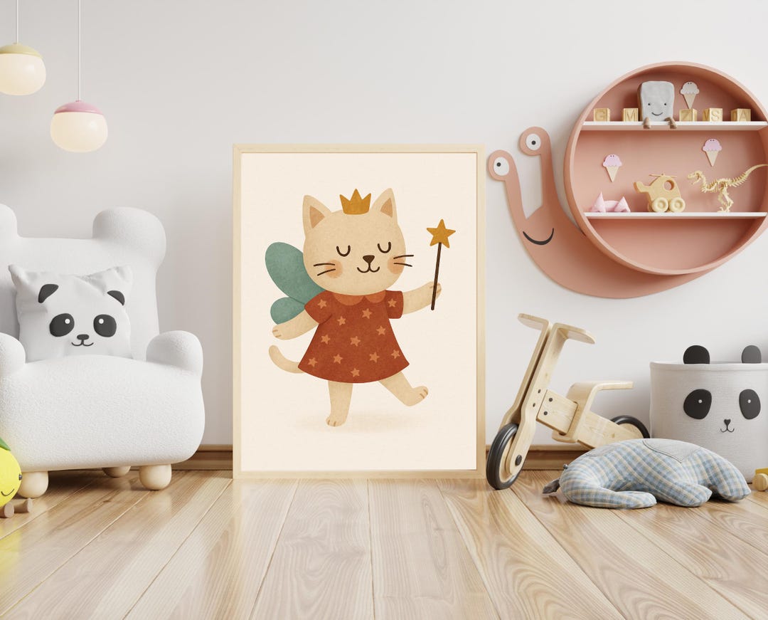 Fairy Cat Wall Art: Whimsical Girls' Room Decor (digital Download) - Etsy