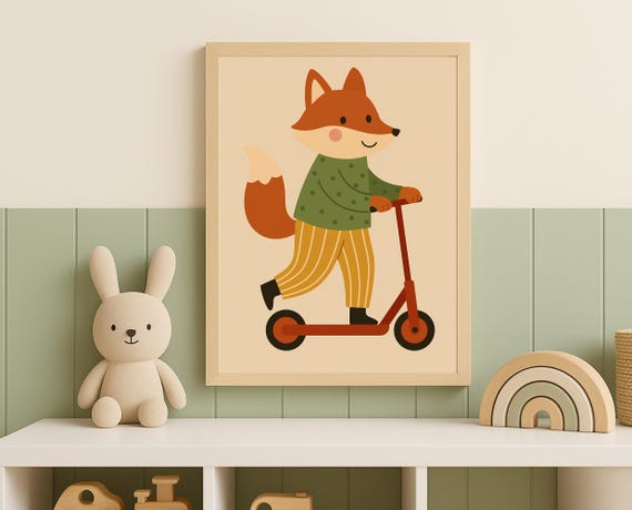 Little Deco DL551-1 Adesivo Murale Animali Foresta - Coniglio E Volpe - Per Cameretta Bambini 41x27 Cm - 3