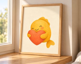 Cuadros de peces para pared, láminas de peces para guardería, decoración de habitaciones infantiles con animales marinos.