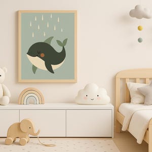 Smiling Orca Wall Art | Digital Ocean Animal Print for Nursery & Kids Room | Instant Download