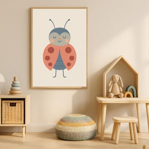 Ladybug Nursery Print: Pastel Bug Illustration (Digital Download)