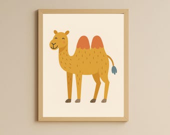 Camel Nursery Print – Desert Animal Illustration (Digital Download)