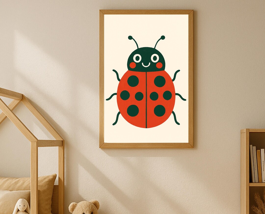 Ladybug Nursery Print, Kids Room Decor, Woodland Art (digital Download ...