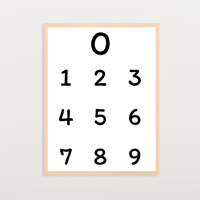 Preschool Printable Numbers 09 Numbers Printable Wall Art Etsy UK