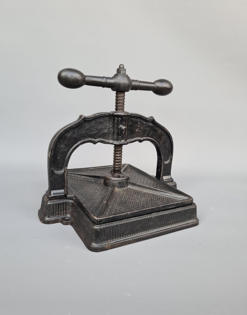 Beautiful antique book press, made of iron image 1