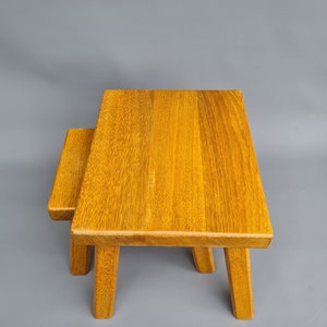 Brutalist Oak Wooden Set Side Tables, 1960s - Etsy