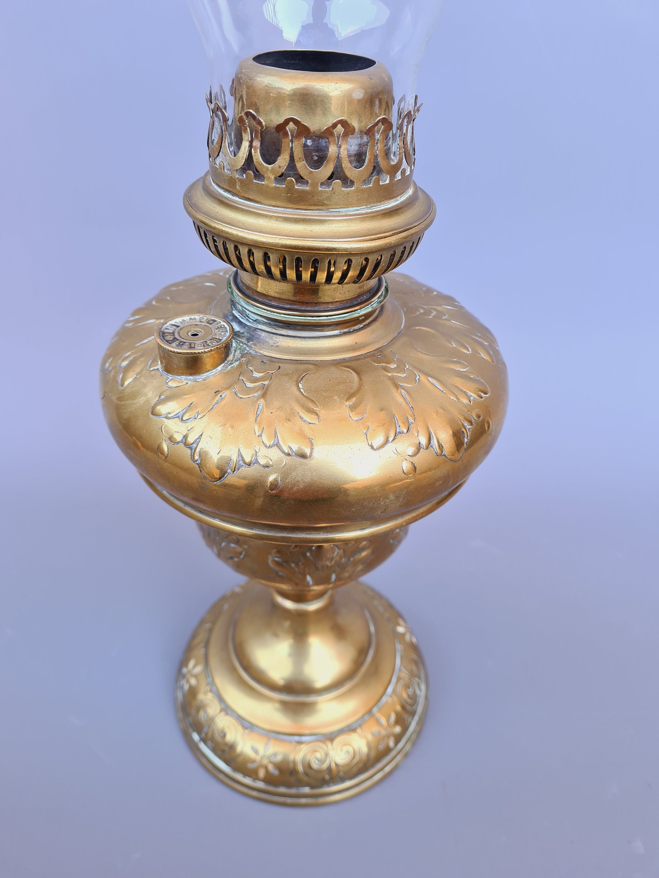 Antique Brass Oil Lamp Lempereur Bernard Belgian Etsy UK