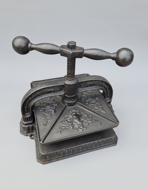 19th Century French Wrought Iron Book Binding Press 