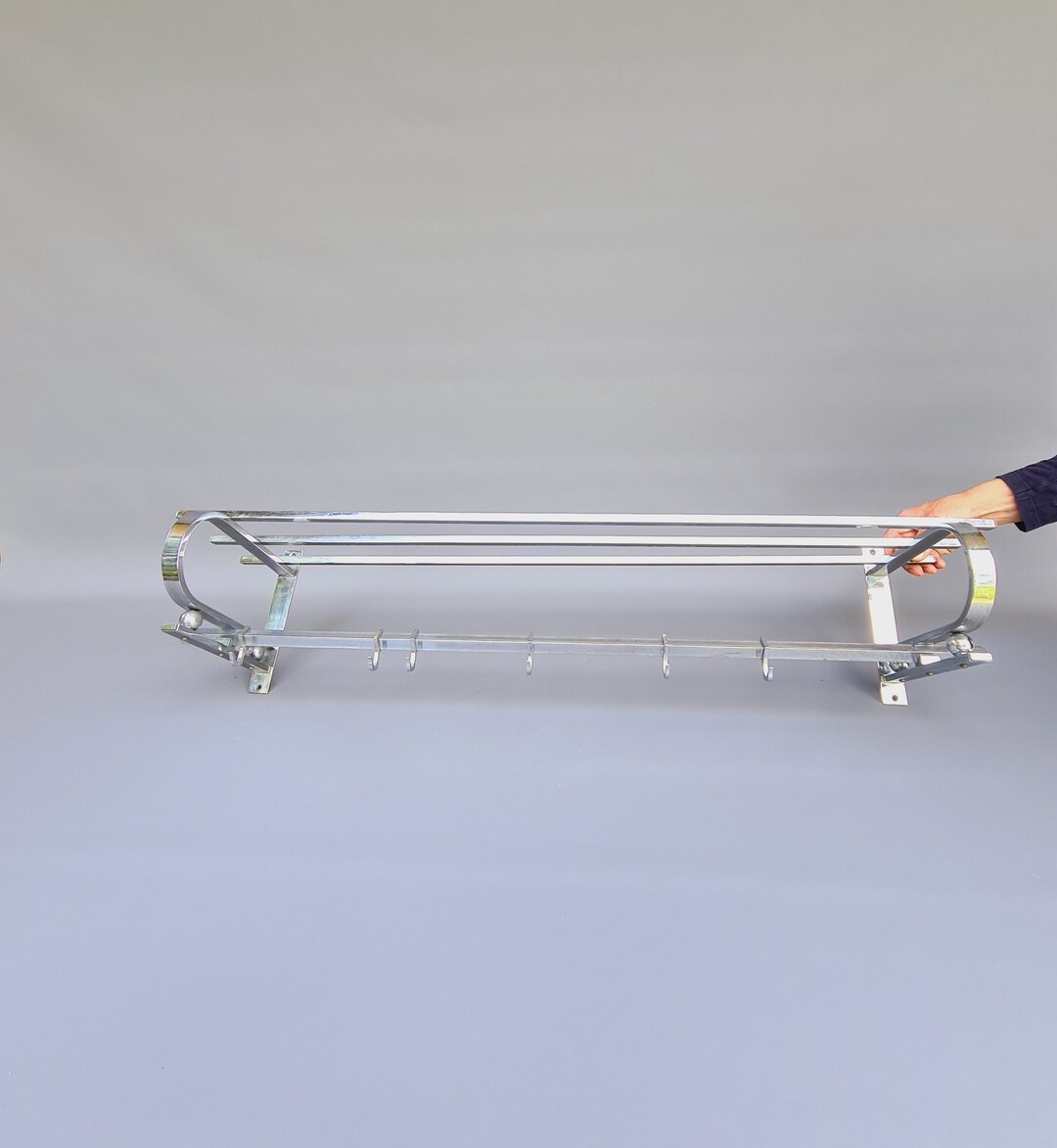 French Chrome Coat Wall Hat Rack, Art Deco Style - Etsy