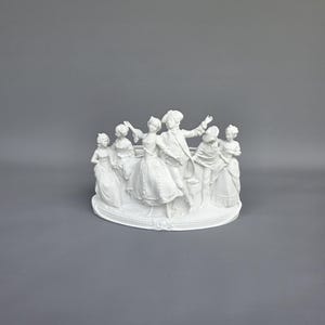 Vintage group in biscuit porcelain, letter holder ++