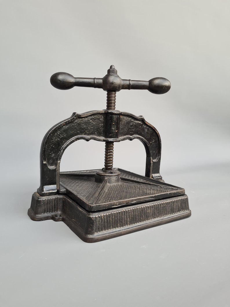 Beautiful antique book press, made of iron image 6