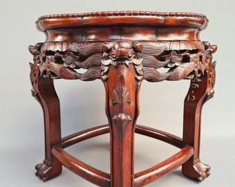 Hard wooden Chinese table with marble top  ++