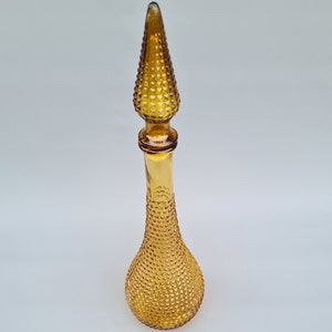 Vintage Italian glass Empoli orange genie bottle decanter  ++ Reserved Tracy