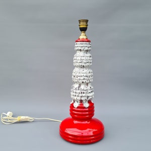 Midcentury art pottery fat lava ceramic lamp base, West Germany 1960&#39;s ++