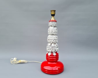 Poterie d&#39;art du milieu du siècle, pied de lampe en céramique de lave grasse, Allemagne de l&#39;Ouest, années 1960 ++