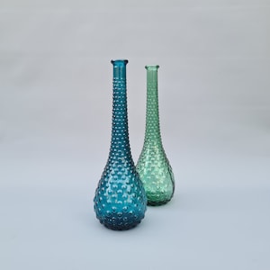 Set vintage Italian glass Empoli bottles,  1960 ++