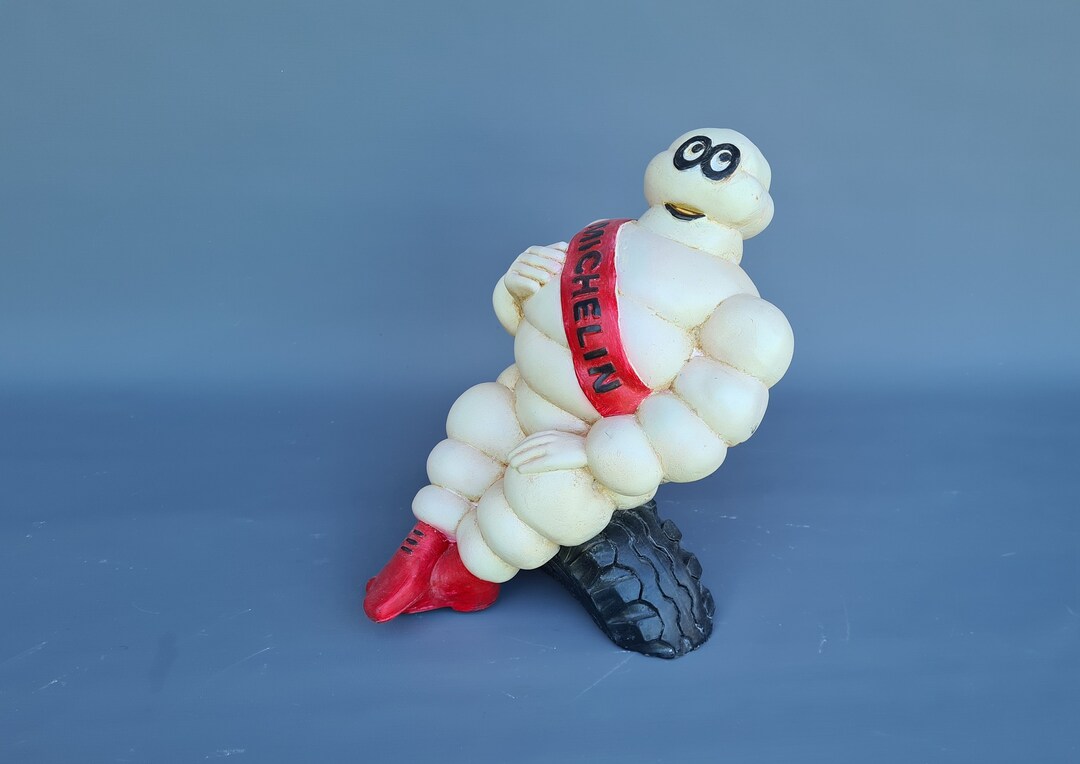 Large Bibendum Michelin Paster Advertising Bust Display, Vintage Style