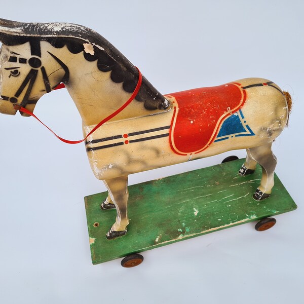 Antique Horse Toy - Etsy
