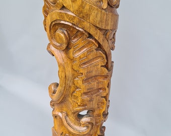 Exceptional hand-carved antique wooden newel post, Louis XV ++  Restoration project!