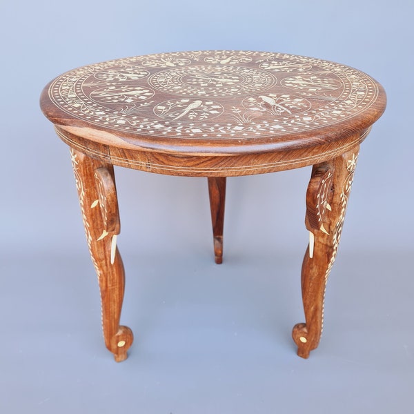 Ancienne table d'appoint anglo-indienne en palissandre ++