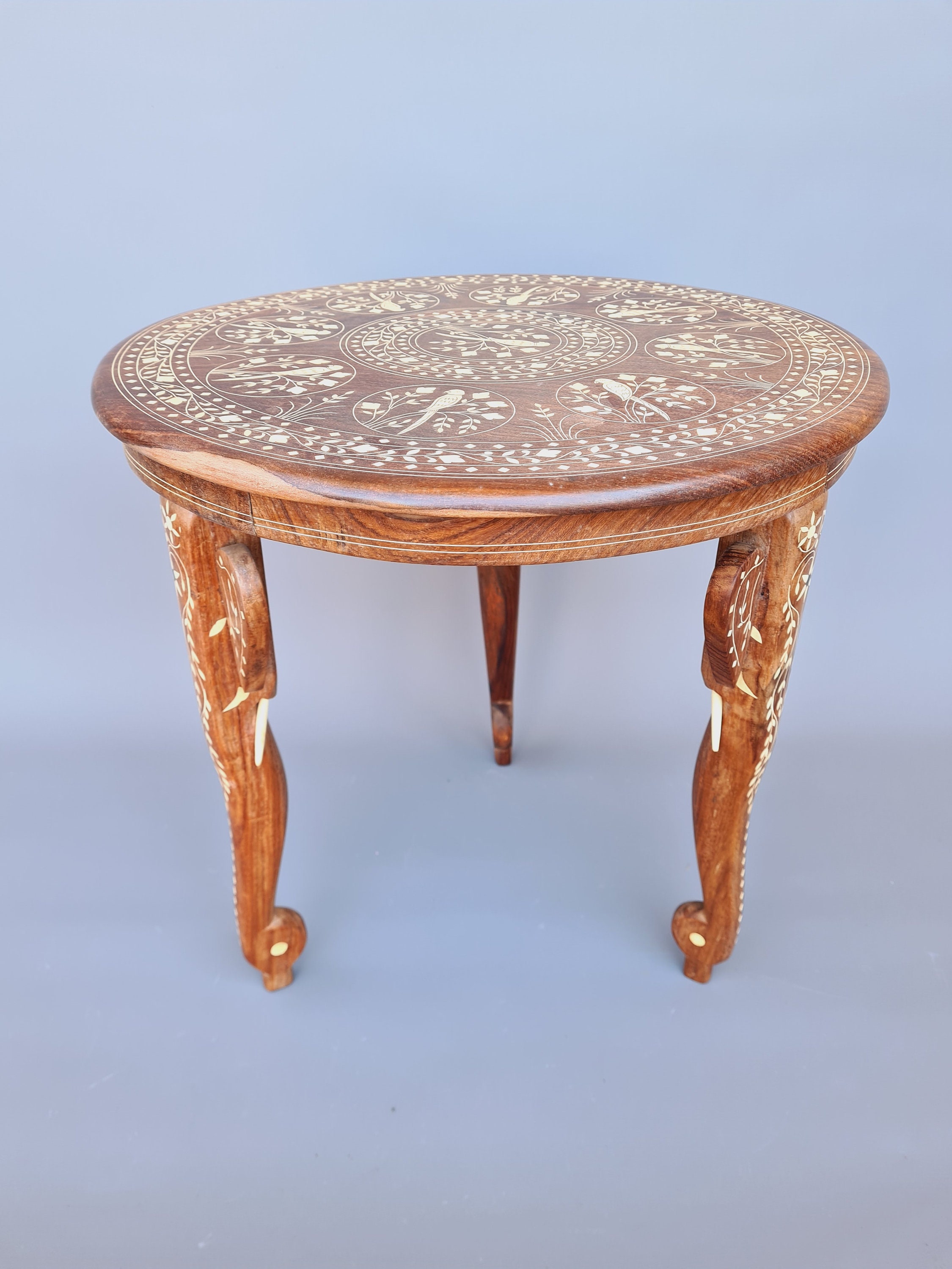 Old Angloindian Rosewood Side Table Etsy