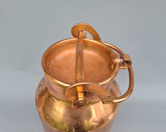 Large French antique copper plated milk can from farm ++