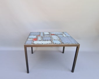 table d'appoint vintage en céramique belge, 1960++