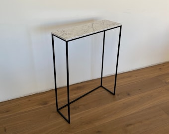 Narrow Marble Console Table, Hallway Table or Radiator Cover, Black Console Table, Custom Size Table