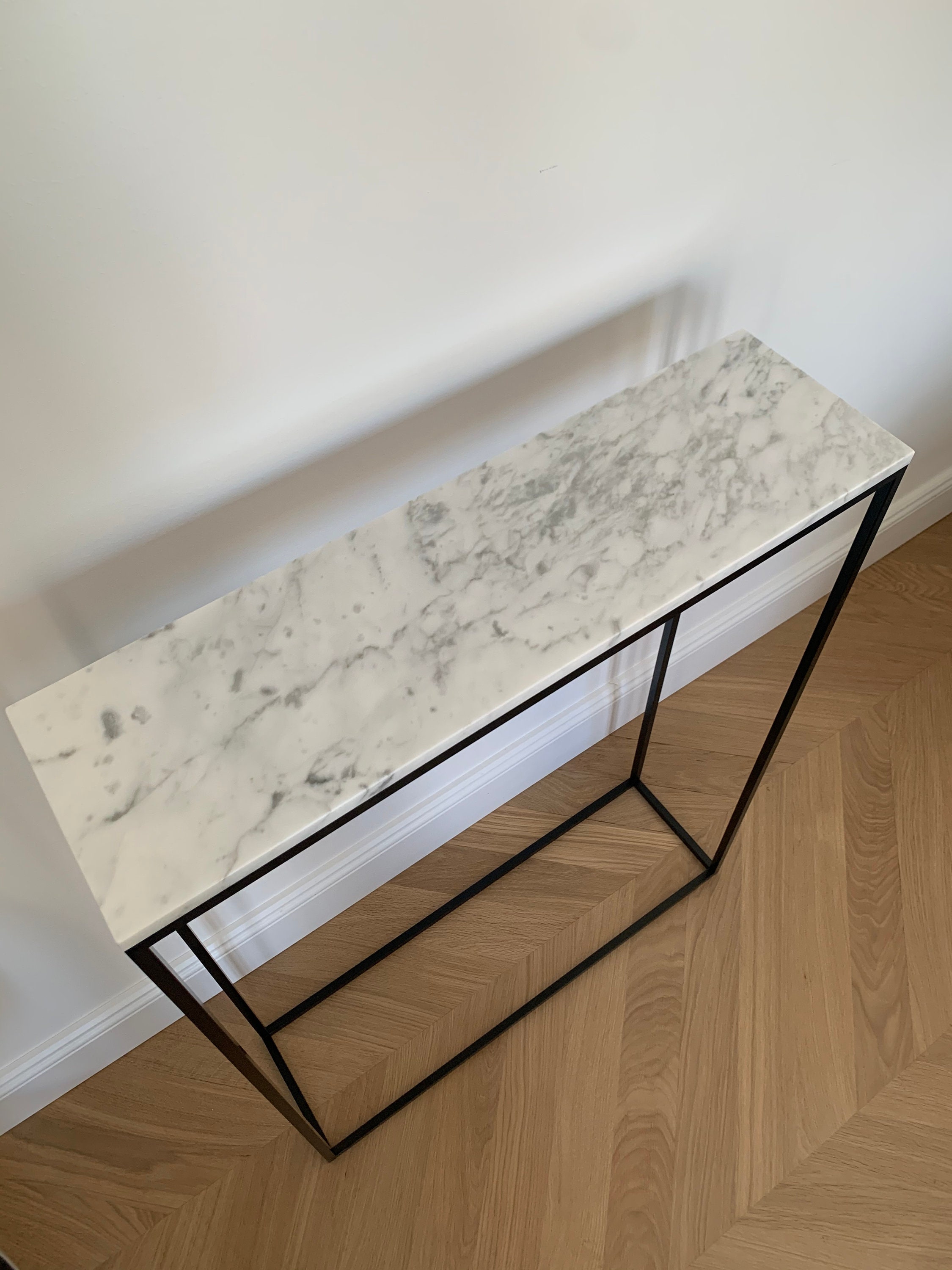 Minimal Design Marble Console Table Narrow Hallway Table or