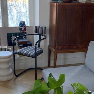 Vintage Industrial Desk Chairs, 1970s Design Chairs, Cantilever Kitchen/Dining Chairs, Striped Fabric Chairs, Dining Chairs, Accent Chairs