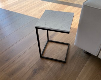 Marble Side Table, C- Table, Small Marble Nighstand, Natural Stone End Table, Mini Side Table, Sofa Tray Table, Custom Made Side Table