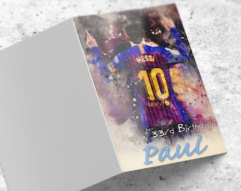 Lionel Messi Personalised Birthday Card