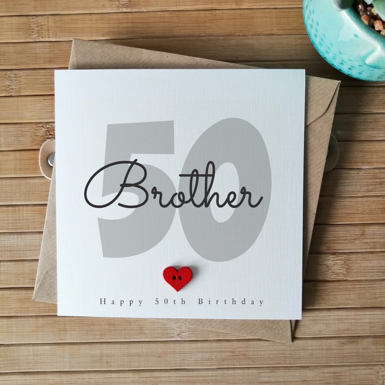 Brother 50th Birthday Card Handmade 50th Birthday Card for Etsy UK