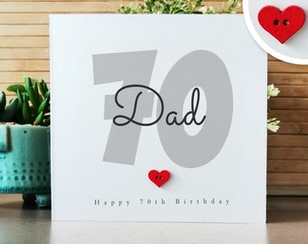 Dad 70th Birthday Card, Handmade 70th Birthday Card for Daddy, Father's Birthday Personalised Card