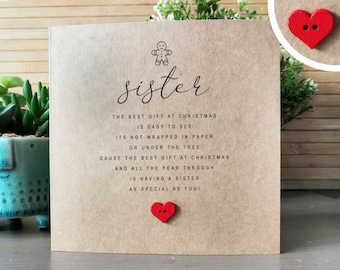 Sister Christmas Card, Special Sister Card, Christmas Card For Sister, Sister Xmas Card