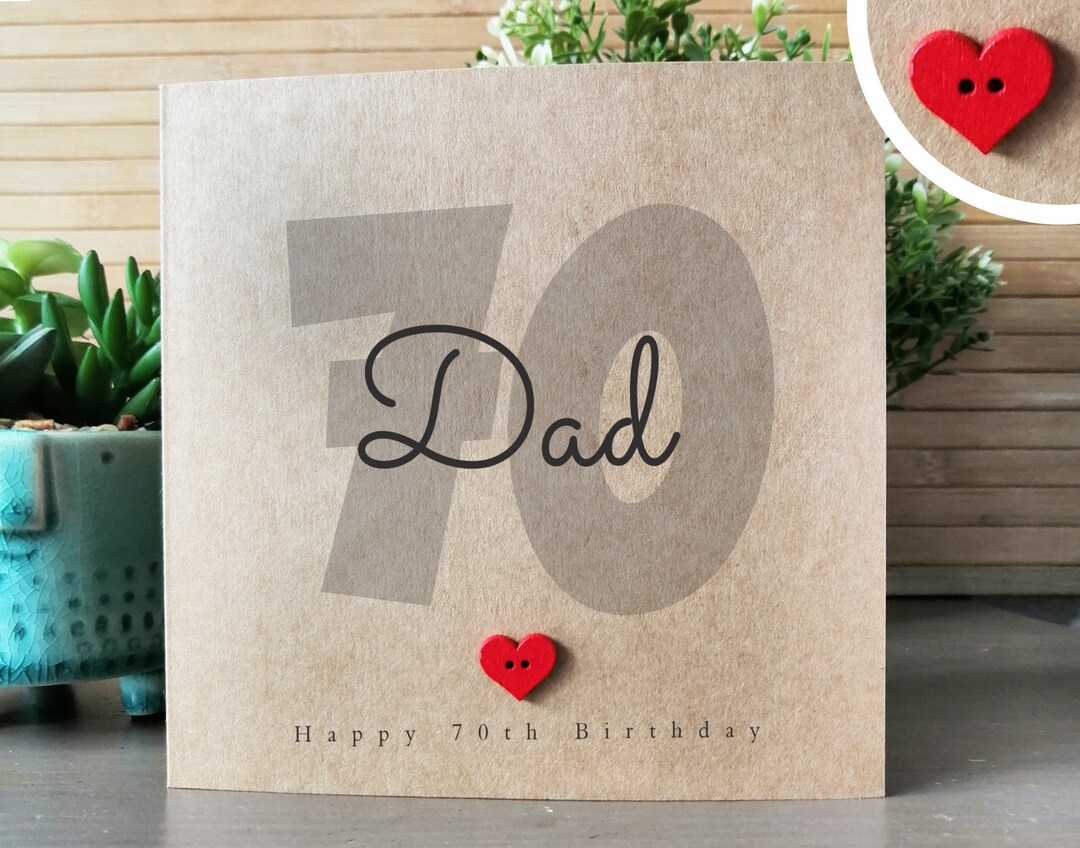 Dad 70th Birthday Card, Handmade 70th Birthday Card for Dad, Father's ...