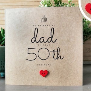 50th Birthday Card for Dad, Amazing Dad 50th Birthday Card, Personalised 50th Birthday Card for Daddy image 1