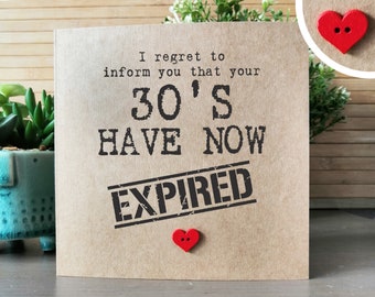 Funny 40th Birthday Card, Birthday Card for 40th Birthday, Recycled Card