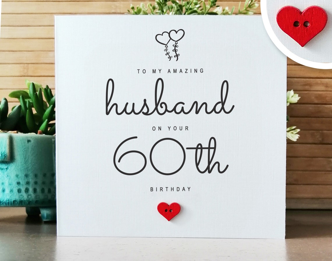 60th Birthday Present For Husband
 Husband 60th Birthday Card Handmade 60th Birthday Card for Etsy UK