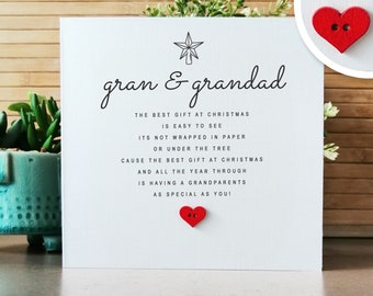 Gran And Grandad Christmas Card, Personalised Christmas Card, Christmas Grandparents Card, Grandparents Xmas Card, Family Christmas
