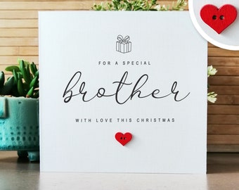 Christmas Card Brother, Brother Xmas Card, Recycled Christmas Card for Brother