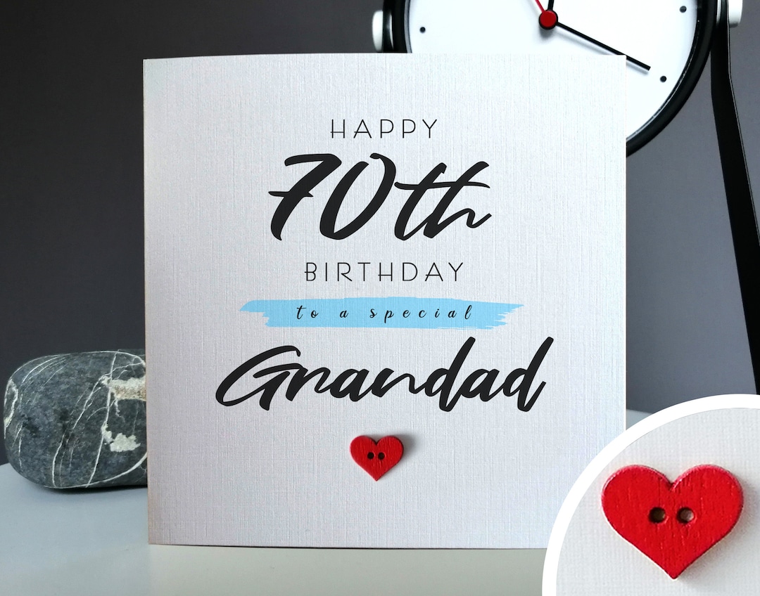 Grandad 70th Birthday Card, Handmade Personalised 70th Birthday Card ...