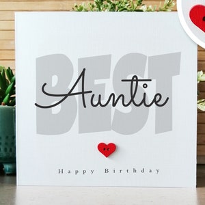 Auntie Personalised Birthday Card, Handmade Birthday Card for Auntie, BEST AUNTIE Eco Friendly Card