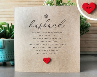 Special Husband Christmas Card, Christmas Card For Husband Xmas Card For Husband Partner Christmas Card, Eco Friendly