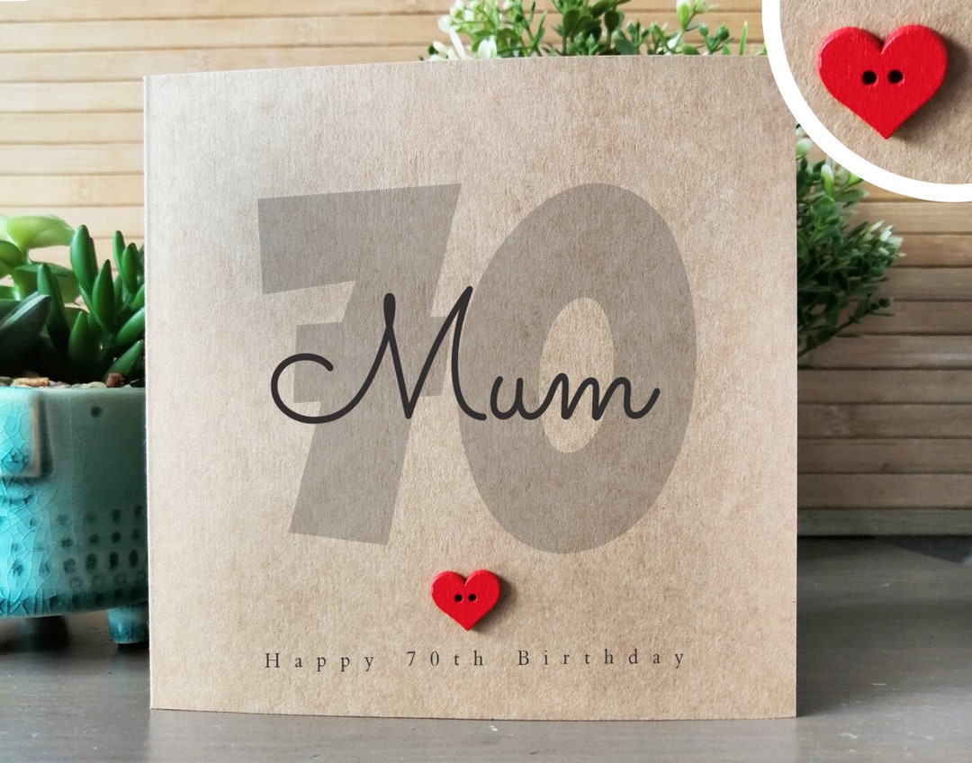 Mum 70th Birthday Card, Handmade 70th Birthday Card for Mummy, Mother's ...