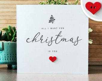 All I Want From Christmas is You, Christmas Card for Wife  Girlfriend, Husband or Boyfriend, Christmas Cards For Him Or Her