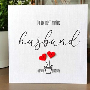 Handmade Husband Birthday Card, Personalised Birthday Card for Husband ...
