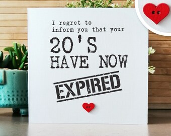 Handmade 30th Birthday Card, Birthday Card for 30th Birthday, Husband or Wife, Brother, Sister