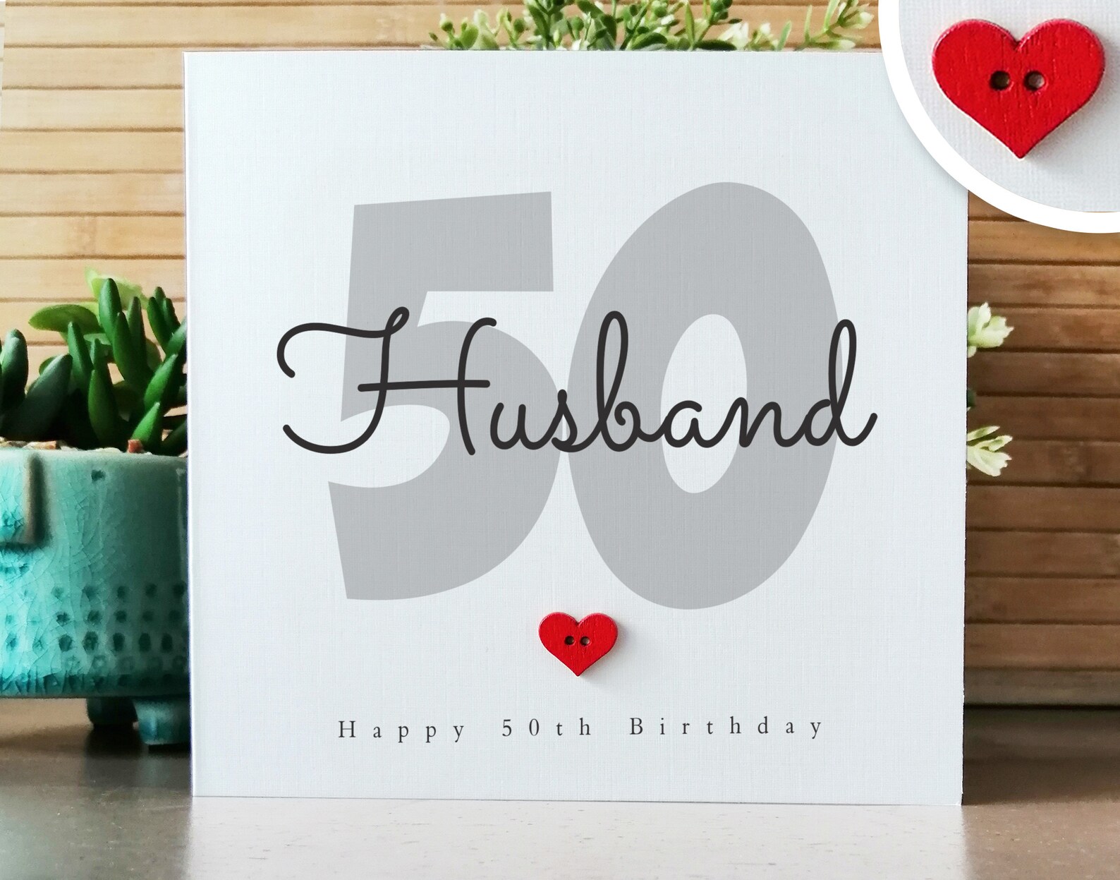Husband 50th Birthday Card Handmade 50th Birthday Card for - Etsy UK