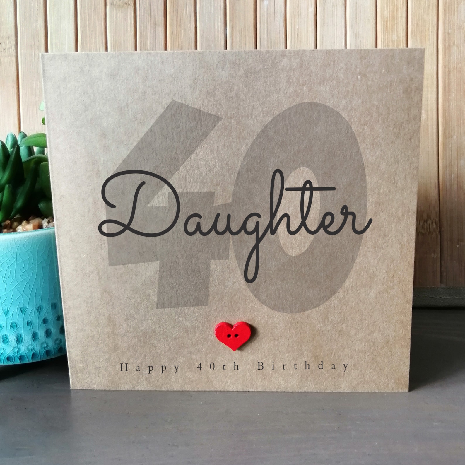 Daughter 40th Birthday Card Handmade 40th Birthday Card for Etsy UK